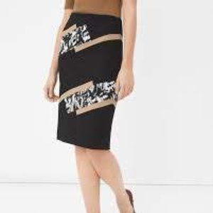 Color block pencil skirt